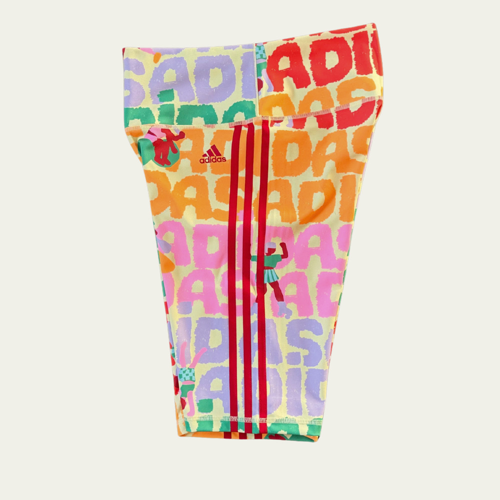 NWT Adidas FARM Rio Bike Shorts Pearl Citrine sz Medium Colorful Vibrant Collab - Picture 5 of 7